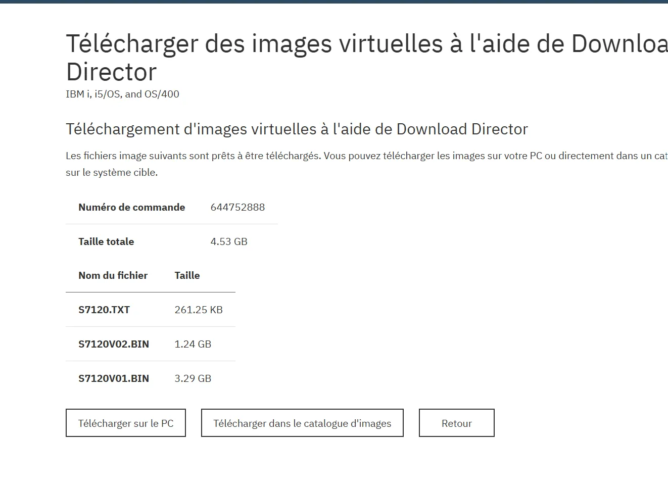Images prêtes : S7120.TXT 261 Ko, S7120V02.BIN 1,24 Go, S7120V01.BIN 3,29 Go