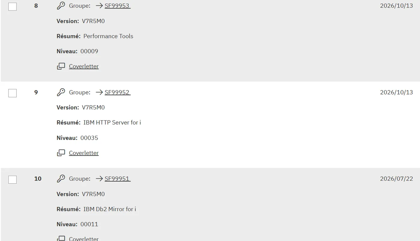 Liste Fix Central : SF99953, SF99952, SF99951 et leurs niveaux