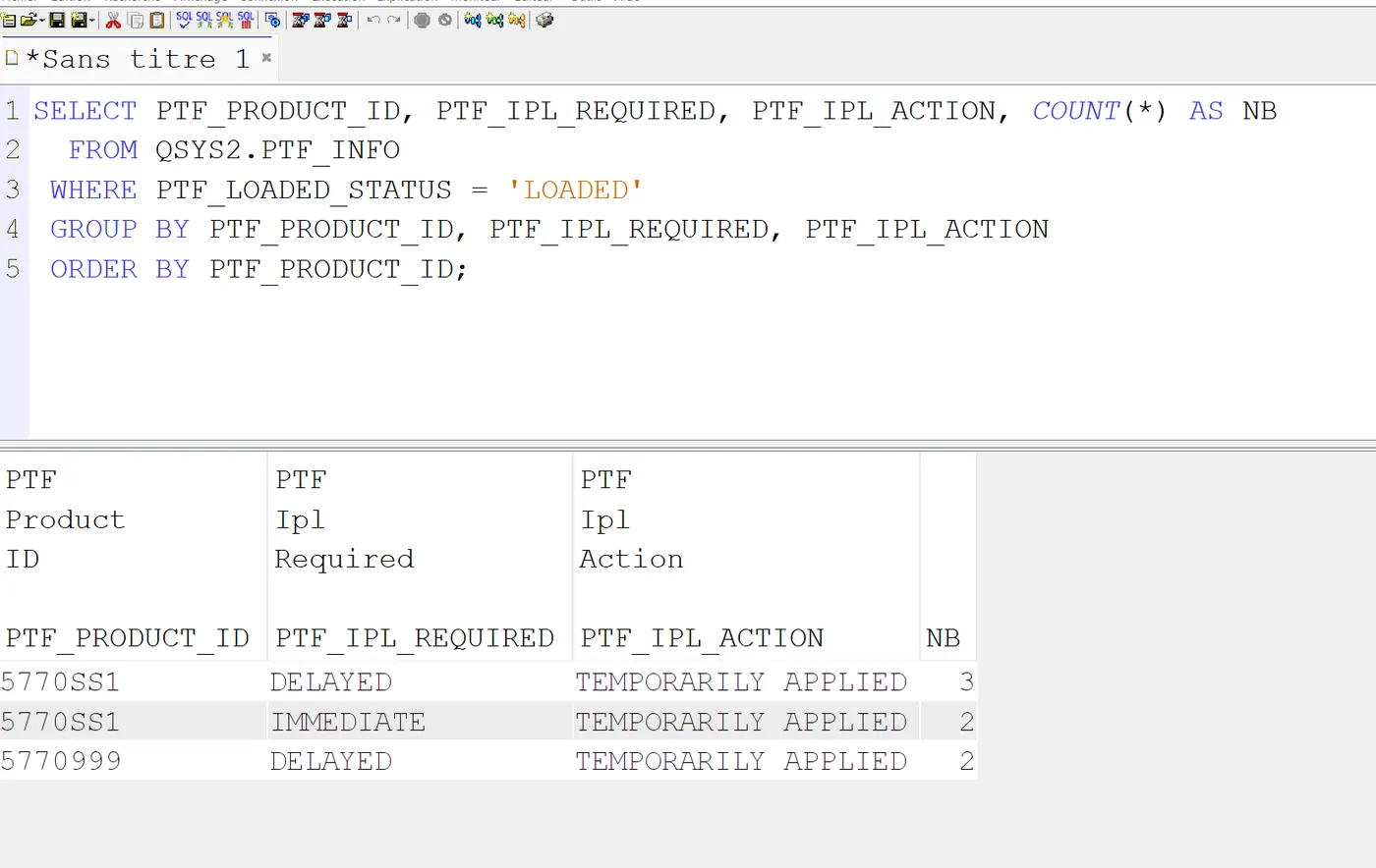 5770SS1 DELAYED 3, 5770SS1 IMMEDIATE 2, 5770999 DELAYED 2, toutes TEMPORARILY APPLIED